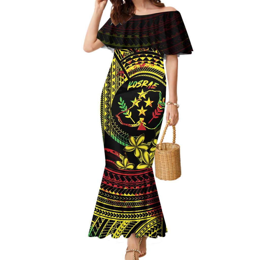 Reggae Kosrae Liberation Day Family Matching Mermaid Dress and Hawaiian Shirt September 8 Polynesian Tattoo LT14 Mom's Dress Reggae - Polynesian Pride
