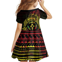 Reggae Kosrae Liberation Day Family Matching Off Shoulder Maxi Dress and Hawaiian Shirt September 8 Polynesian Tattoo - Polynesian Pride