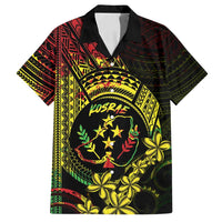 Reggae Kosrae Liberation Day Family Matching Off Shoulder Maxi Dress and Hawaiian Shirt September 8 Polynesian Tattoo - Polynesian Pride