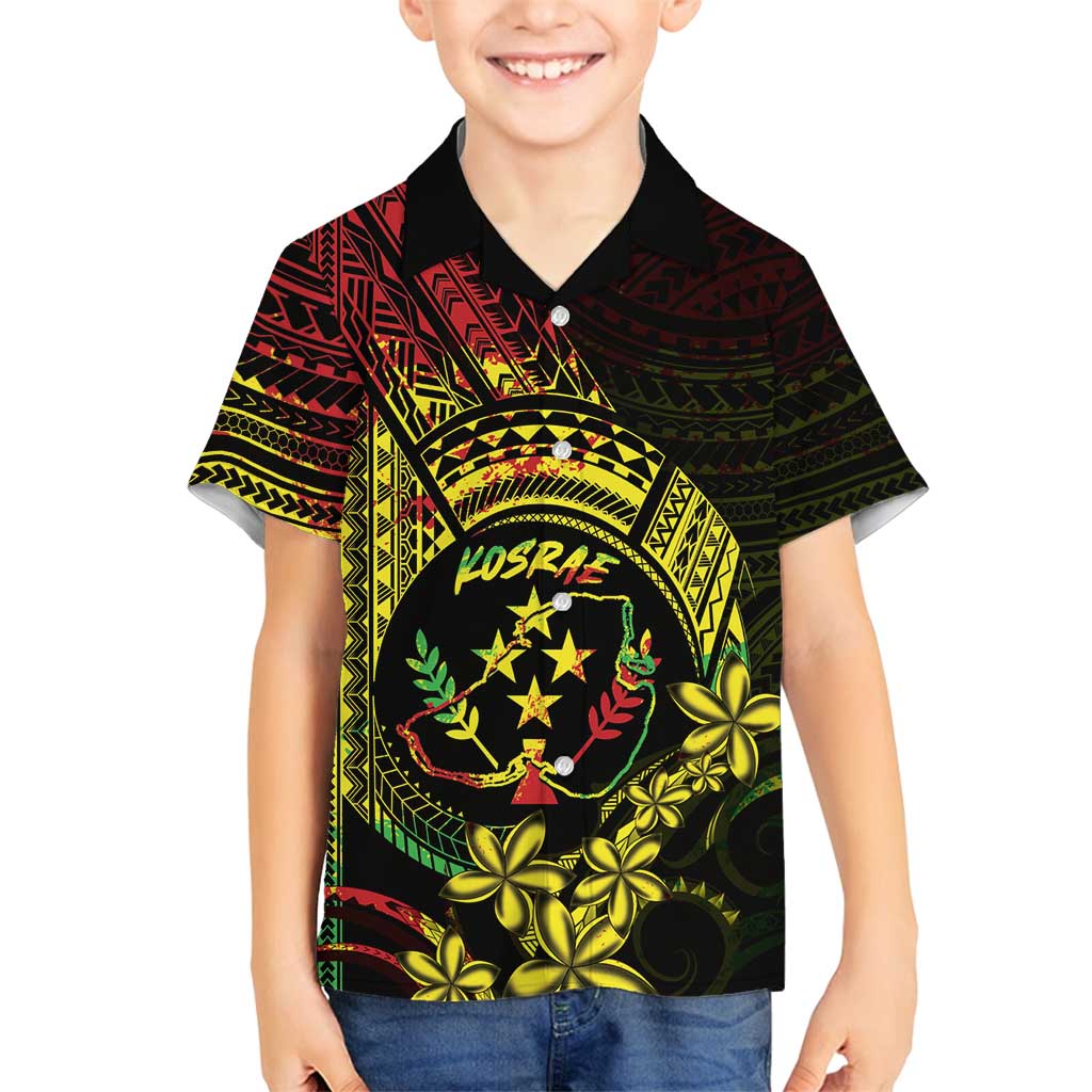 Reggae Kosrae Liberation Day Family Matching Off Shoulder Maxi Dress and Hawaiian Shirt September 8 Polynesian Tattoo - Polynesian Pride