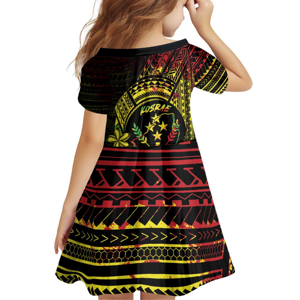 Reggae Kosrae Liberation Day Family Matching Off Shoulder Short Dress and Hawaiian Shirt September 8 Polynesian Tattoo - Polynesian Pride