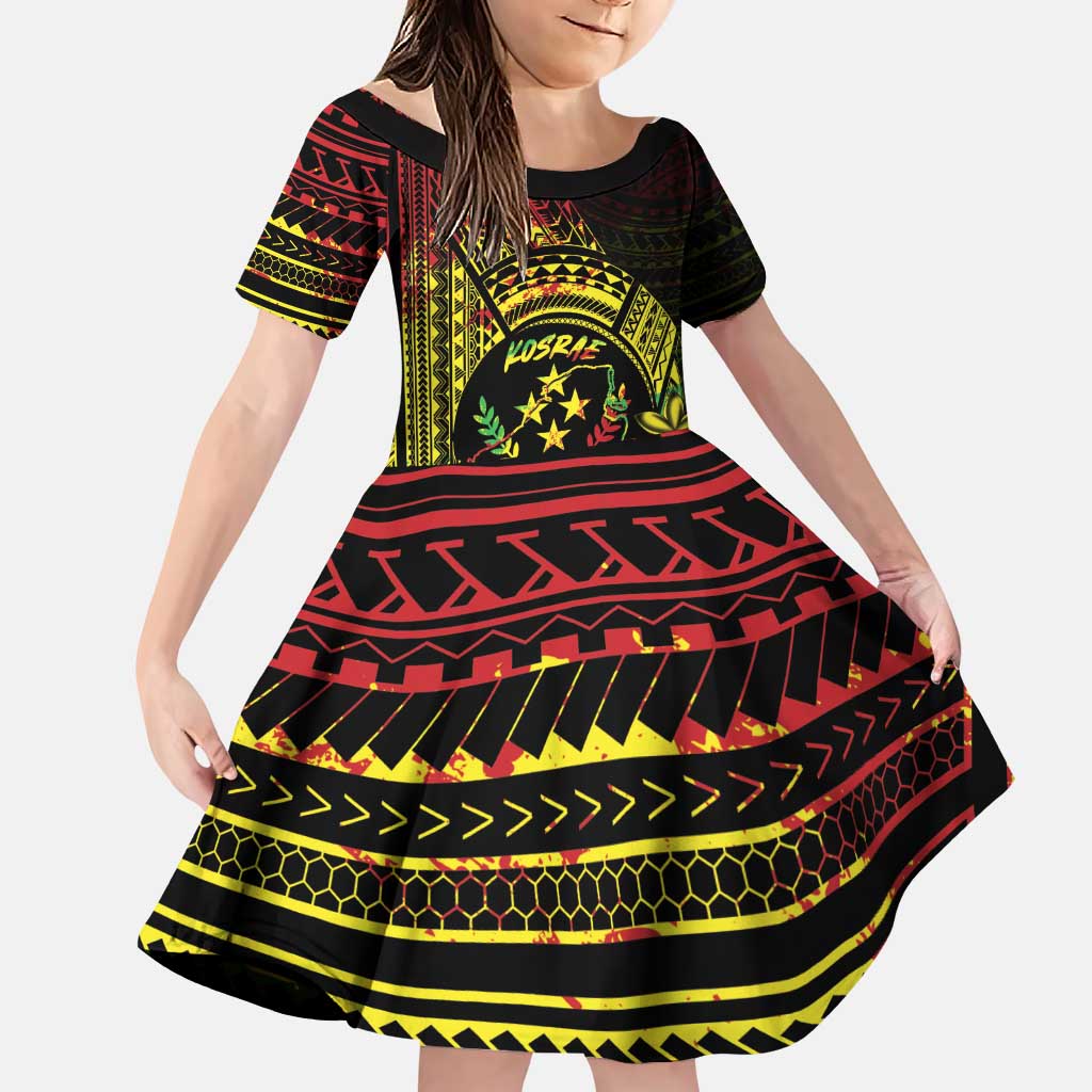 Reggae Kosrae Liberation Day Family Matching Puletasi and Hawaiian Shirt September 8 Polynesian Tattoo - undefined