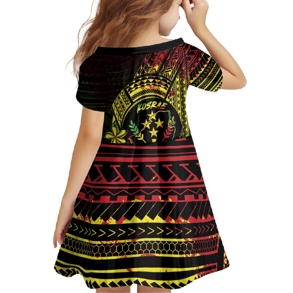 Reggae Kosrae Liberation Day Family Matching Short Sleeve Bodycon Dress and Hawaiian Shirt September 8 Polynesian Tattoo LT14 - Polynesian Pride