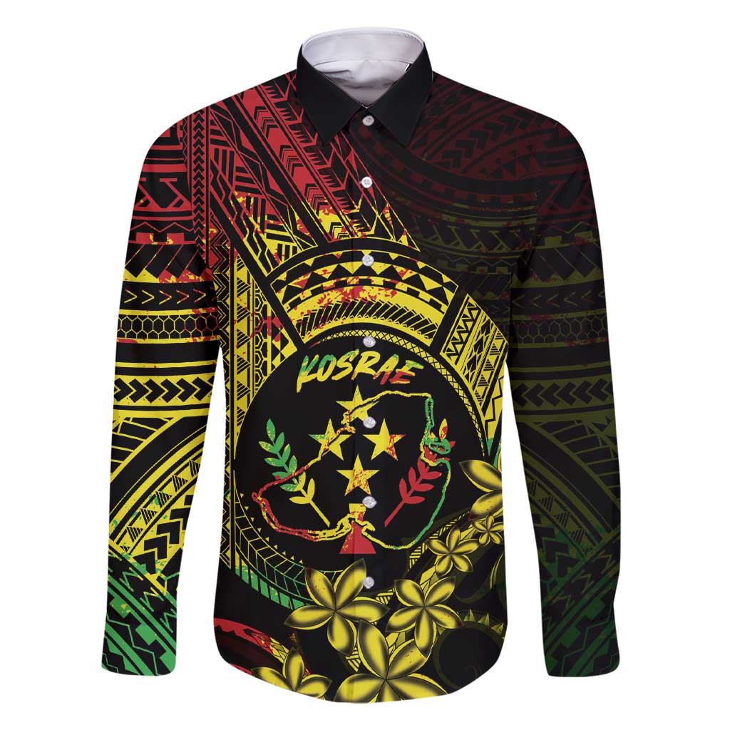 Reggae Kosrae Liberation Day Family Matching Short Sleeve Bodycon Dress and Hawaiian Shirt September 8 Polynesian Tattoo LT14 Dad's Shirt - Long Sleeve Reggae - Polynesian Pride