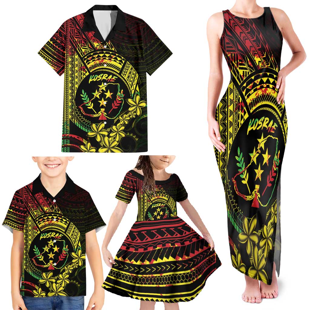 Reggae Kosrae Liberation Day Family Matching Tank Maxi Dress and Hawaiian Shirt September 8 Polynesian Tattoo LT14 - Polynesian Pride