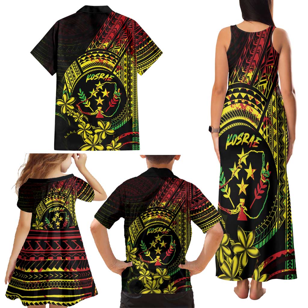 Reggae Kosrae Liberation Day Family Matching Tank Maxi Dress and Hawaiian Shirt September 8 Polynesian Tattoo LT14 - Polynesian Pride