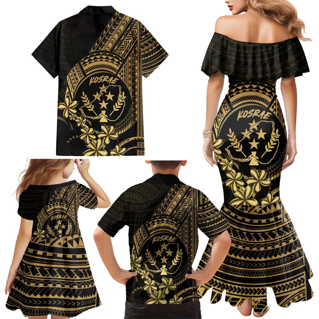 Gold Kosrae Liberation Day Family Matching Mermaid Dress and Hawaiian Shirt September 8 Polynesian Tattoo LT14 - Polynesian Pride