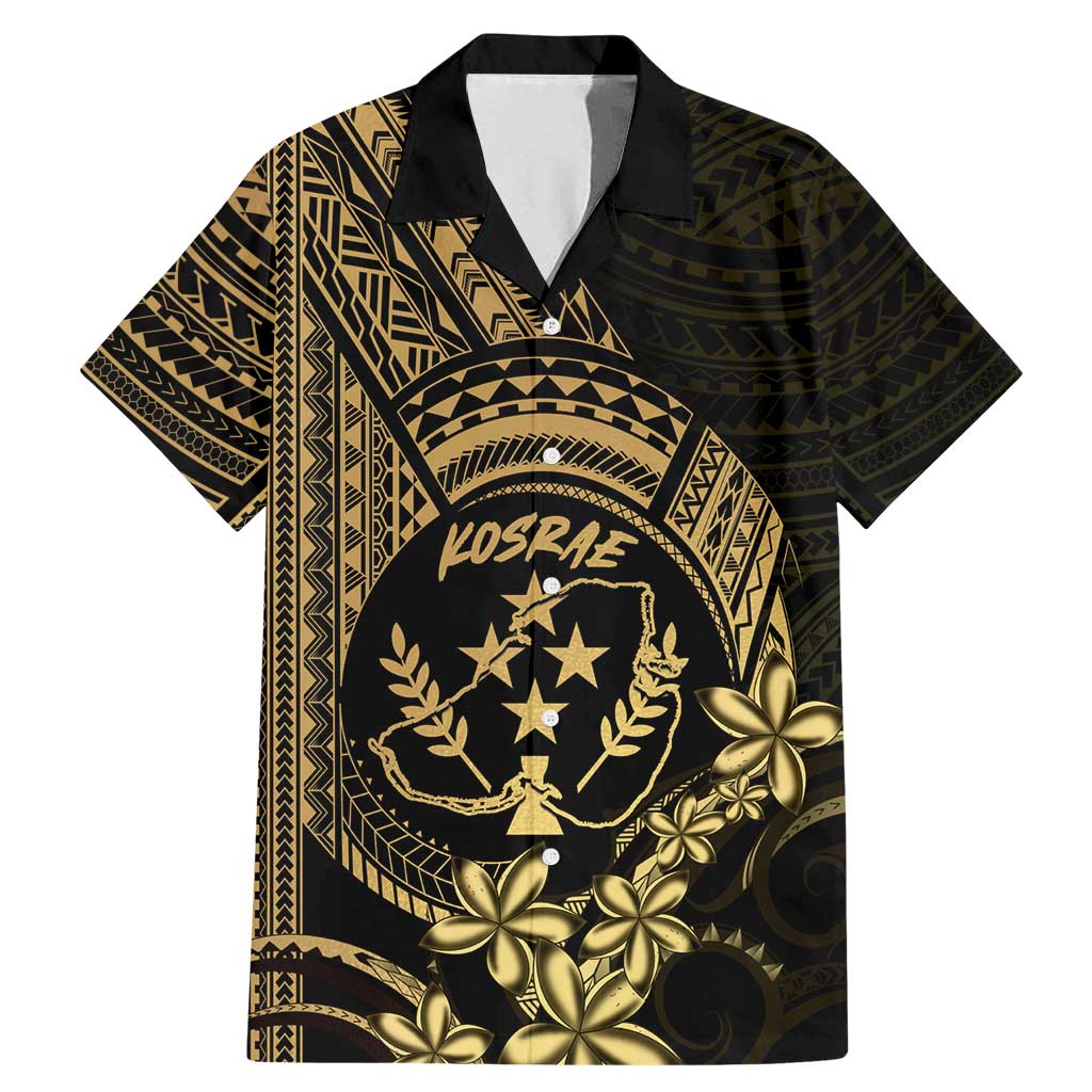 Gold Kosrae Liberation Day Family Matching Mermaid Dress and Hawaiian Shirt September 8 Polynesian Tattoo LT14 Dad's Shirt - Short Sleeve Gold - Polynesian Pride
