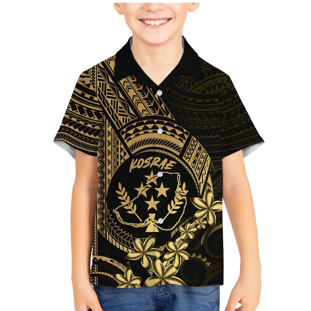 Gold Kosrae Liberation Day Family Matching Mermaid Dress and Hawaiian Shirt September 8 Polynesian Tattoo LT14 Son's Shirt Gold - Polynesian Pride