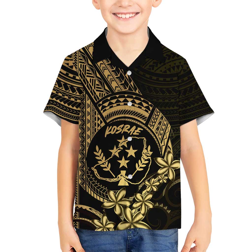 Gold Kosrae Liberation Day Family Matching Summer Maxi Dress and Hawaiian Shirt September 8 Polynesian Tattoo LT14 Son's Shirt Gold - Polynesian Pride