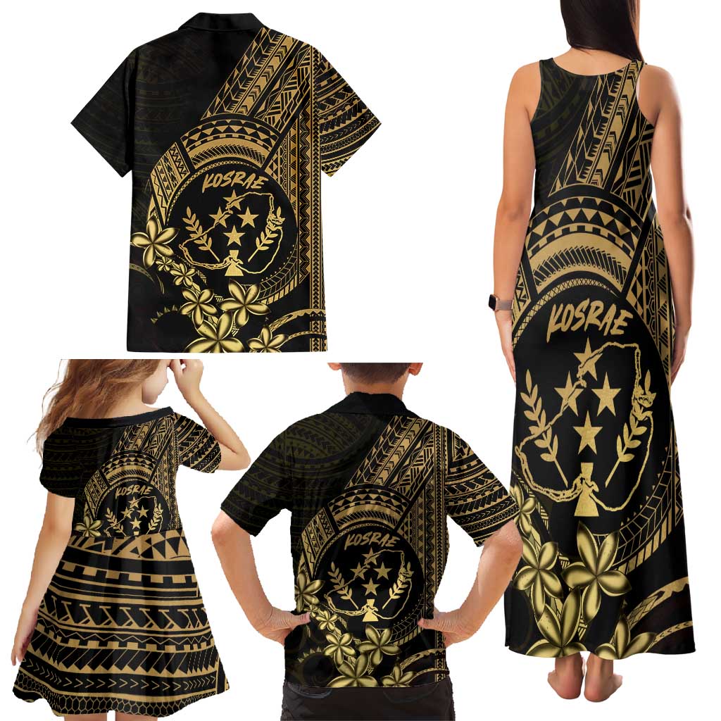 Gold Kosrae Liberation Day Family Matching Tank Maxi Dress and Hawaiian Shirt September 8 Polynesian Tattoo LT14 - Polynesian Pride