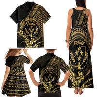 Gold Kosrae Liberation Day Family Matching Tank Maxi Dress and Hawaiian Shirt September 8 Polynesian Tattoo LT14 - Polynesian Pride