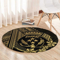 Gold Kosrae Liberation Day Round Carpet September 8 Polynesian Tattoo - Polynesian Pride