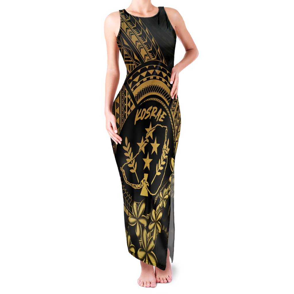 Gold Kosrae Liberation Day Tank Maxi Dress September 8 Polynesian Tattoo LT14 Women Gold - Polynesian Pride