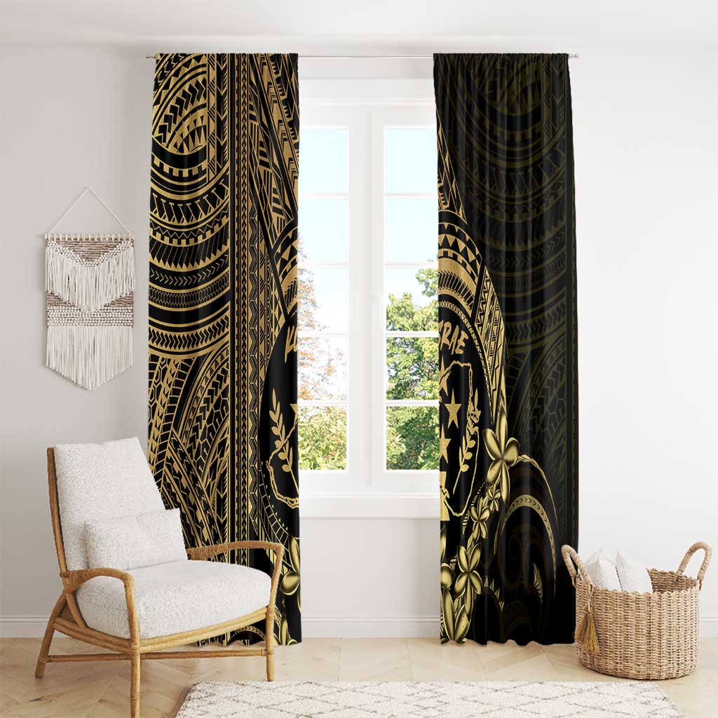 Gold Kosrae Liberation Day Window Curtain September 8 Polynesian Tattoo - Polynesian Pride