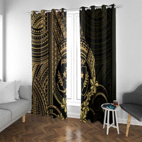 Gold Kosrae Liberation Day Window Curtain September 8 Polynesian Tattoo - Polynesian Pride