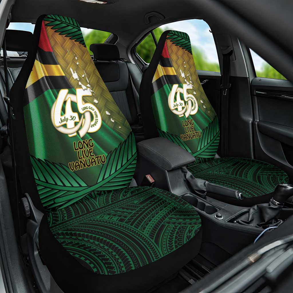 Long Live Vanuatu Independence Day Car Seat Cover 45th Anniversary Woven Pattern - Polynesian Pride