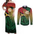 Personalised Long Live Vanuatu Independence Day Couples Matching Off Shoulder Maxi Dress and Long Sleeve Button Shirt 45th Anniversary Woven Pattern - Polynesian Pride