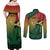 Personalised Long Live Vanuatu Independence Day Couples Matching Off Shoulder Maxi Dress and Long Sleeve Button Shirt 45th Anniversary Woven Pattern - Polynesian Pride