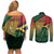 Personalised Long Live Vanuatu Independence Day Couples Matching Off Shoulder Short Dress and Long Sleeve Button Shirt 45th Anniversary Woven Pattern - Polynesian Pride