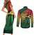 Personalised Long Live Vanuatu Independence Day Couples Matching Short Sleeve Bodycon Dress and Long Sleeve Button Shirt 45th Anniversary Woven Pattern - Polynesian Pride
