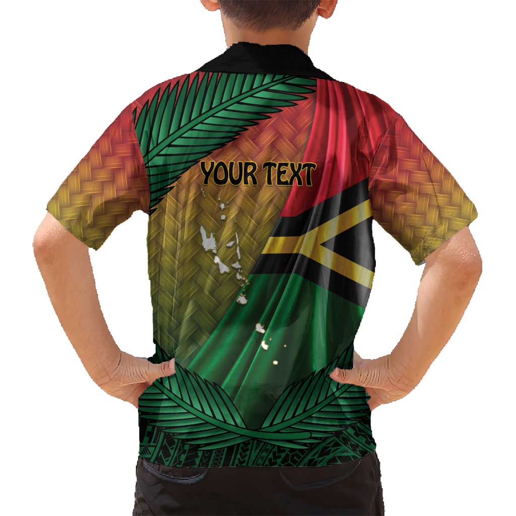 Personalised Long Live Vanuatu Independence Day Family Matching Off Shoulder Maxi Dress and Hawaiian Shirt 45th Anniversary Woven Pattern - Polynesian Pride
