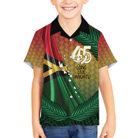 Personalised Long Live Vanuatu Independence Day Family Matching Off Shoulder Maxi Dress and Hawaiian Shirt 45th Anniversary Woven Pattern - Polynesian Pride