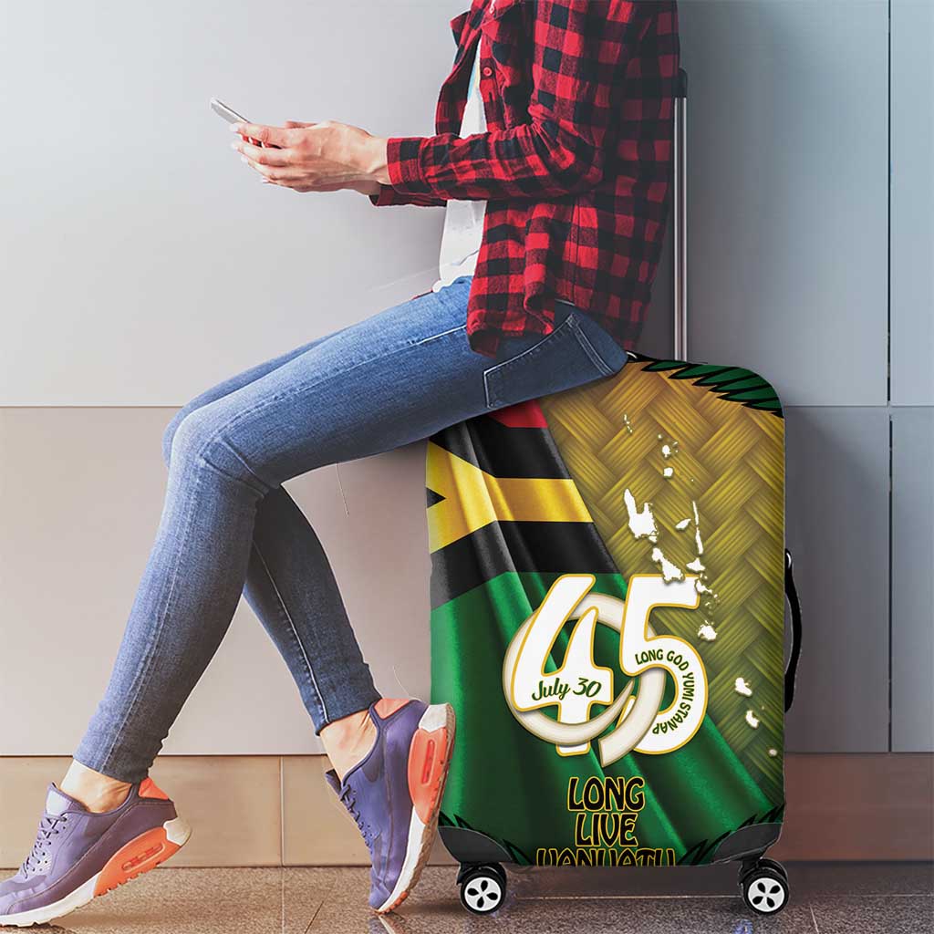 Long Live Vanuatu Independence Day Luggage Cover 45th Anniversary Woven Pattern - Polynesian Pride