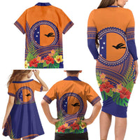PNG New Ireland Province Family Matching Long Sleeve Bodycon Dress and Hawaiian Shirt Niu Ailan Necklace Polynesian Tattoo LT14 - Polynesian Pride