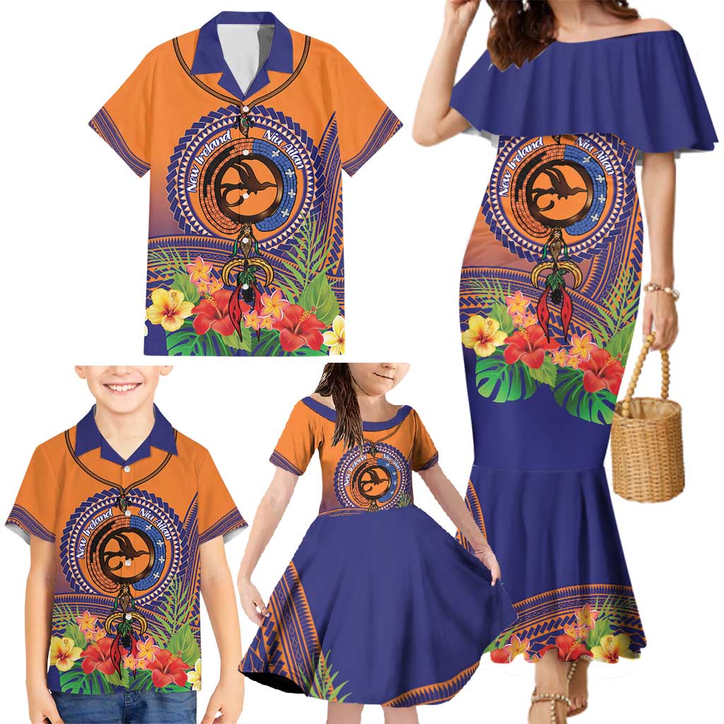 PNG New Ireland Province Family Matching Mermaid Dress and Hawaiian Shirt Niu Ailan Necklace Polynesian Tattoo - Polynesian Pride