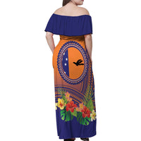 PNG New Ireland Province Family Matching Off Shoulder Maxi Dress and Hawaiian Shirt Niu Ailan Necklace Polynesian Tattoo LT14 - Polynesian Pride