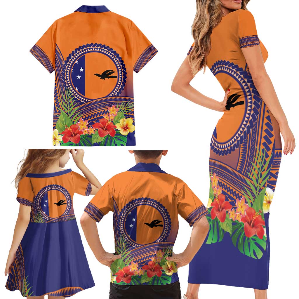 PNG New Ireland Province Family Matching Short Sleeve Bodycon Dress and Hawaiian Shirt Niu Ailan Necklace Polynesian Tattoo LT14 - Polynesian Pride