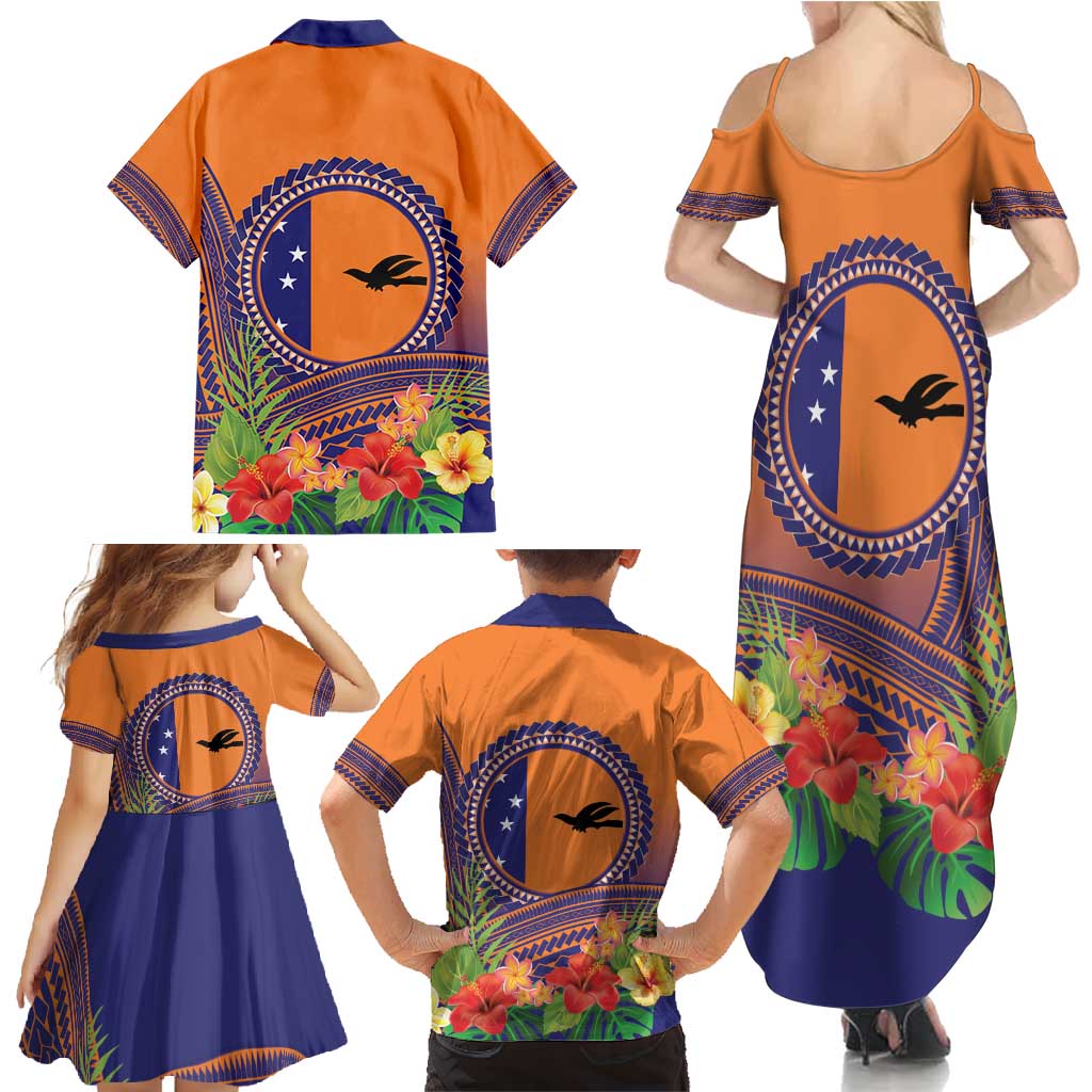 PNG New Ireland Province Family Matching Summer Maxi Dress and Hawaiian Shirt Niu Ailan Necklace Polynesian Tattoo LT14 - Polynesian Pride