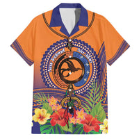 PNG New Ireland Province Family Matching Tank Maxi Dress and Hawaiian Shirt Niu Ailan Necklace Polynesian Tattoo LT14 Dad's Shirt - Short Sleeve Orange - Polynesian Pride