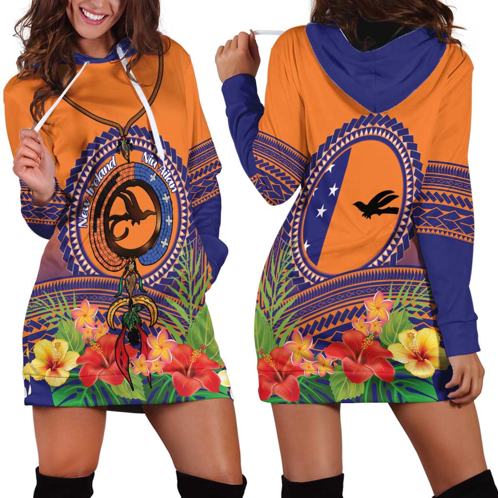 PNG New Ireland Province Hoodie Dress Niu Ailan Necklace Polynesian Tattoo LT14 - Polynesian Pride