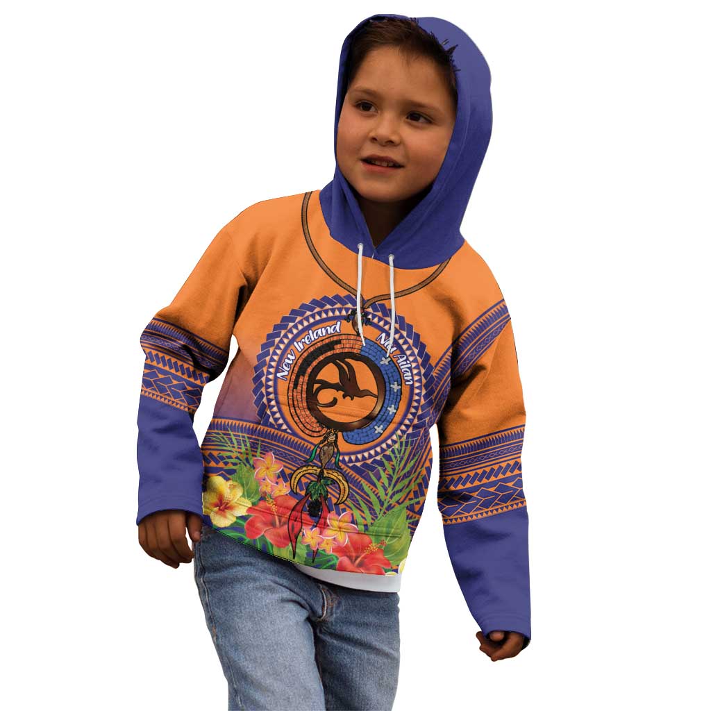 PNG New Ireland Province Kid Hoodie Niu Ailan Necklace Polynesian Tattoo LT14 - Polynesian Pride