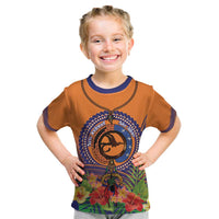 PNG New Ireland Province Kid T Shirt Niu Ailan Necklace Polynesian Tattoo LT14 Orange - Polynesian Pride