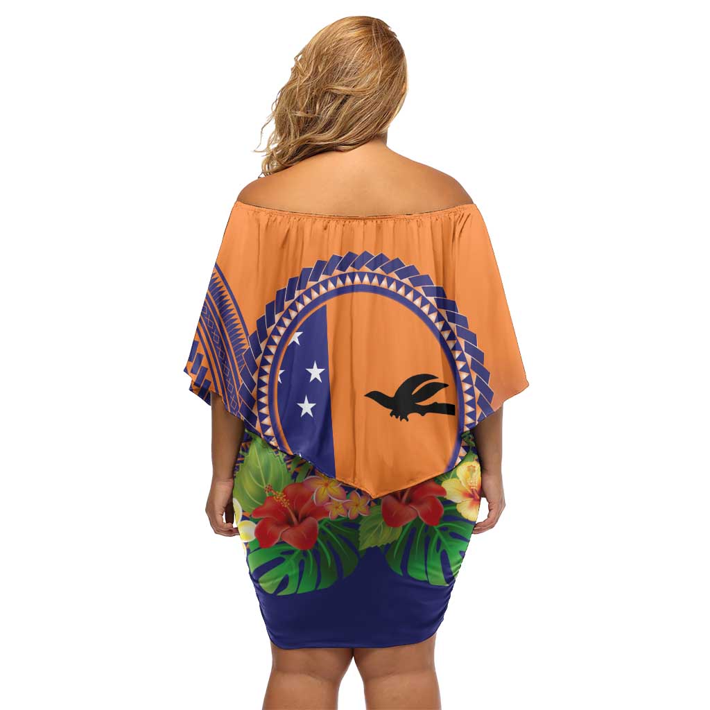 PNG New Ireland Province Off Shoulder Short Dress Niu Ailan Necklace Polynesian Tattoo LT14 - Polynesian Pride