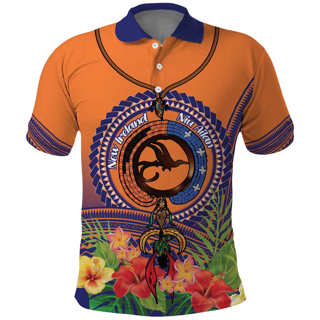 PNG New Ireland Province Polo Shirt Niu Ailan Necklace Polynesian Tattoo - Polynesian Pride