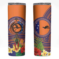 PNG New Ireland Province Skinny Tumbler Niu Ailan Necklace Polynesian Tattoo LT14 Orange - Polynesian Pride