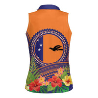 PNG New Ireland Province Women Sleeveless Polo Shirt Niu Ailan Necklace Polynesian Tattoo LT14 - Polynesian Pride
