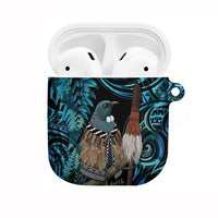 New Zealand Tui Bird Taiaha AirPods Case Maori Weapon Paua Shell Mix Silver Fern