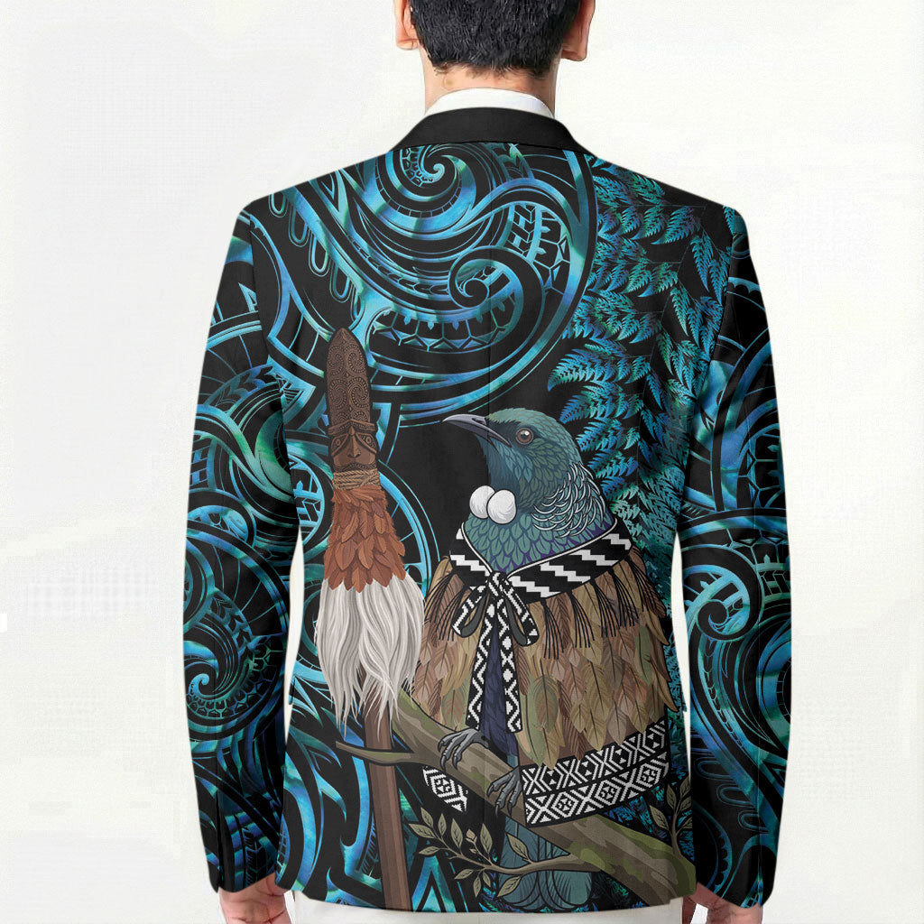 New Zealand Tui Bird Taiaha Blazer Maori Weapon Paua Shell Mix Silver Fern