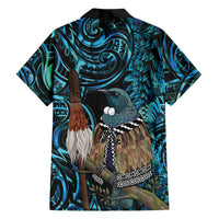 New Zealand Tui Bird Taiaha Family Matching Mermaid Dress and Hawaiian Shirt Maori Weapon Paua Shell Mix Silver Fern