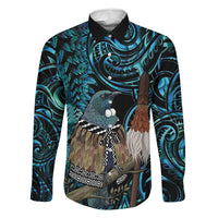 New Zealand Tui Bird Taiaha Family Matching Off The Shoulder Long Sleeve Dress and Hawaiian Shirt Maori Weapon Paua Shell Mix Silver Fern