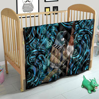 New Zealand Tui Bird Taiaha Quilt Maori Weapon Paua Shell Mix Silver Fern