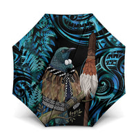 New Zealand Tui Bird Taiaha Umbrella Maori Weapon Paua Shell Mix Silver Fern