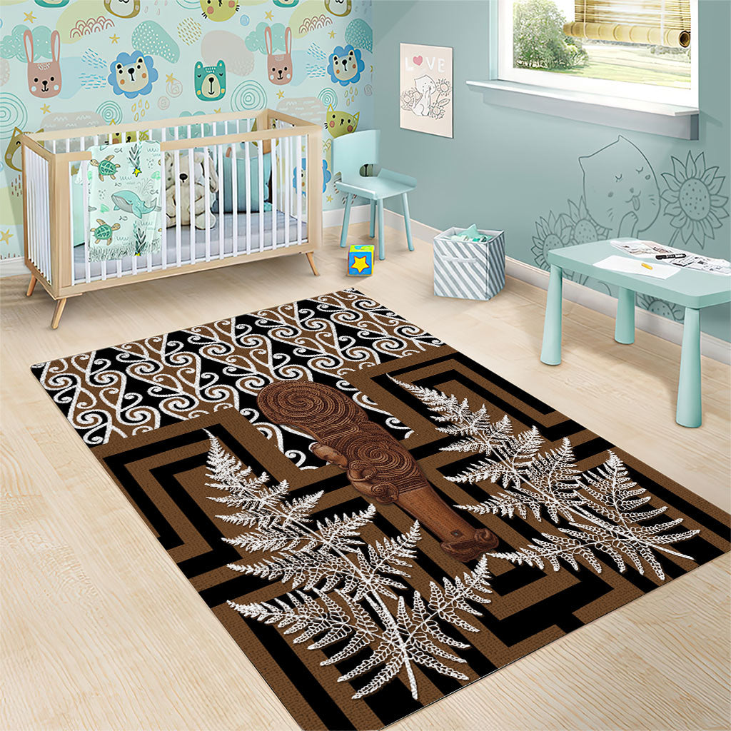 Wahaika New Zealand Area Rug Maori Weapon Kowhaiwhai Fern Poutama Motifs