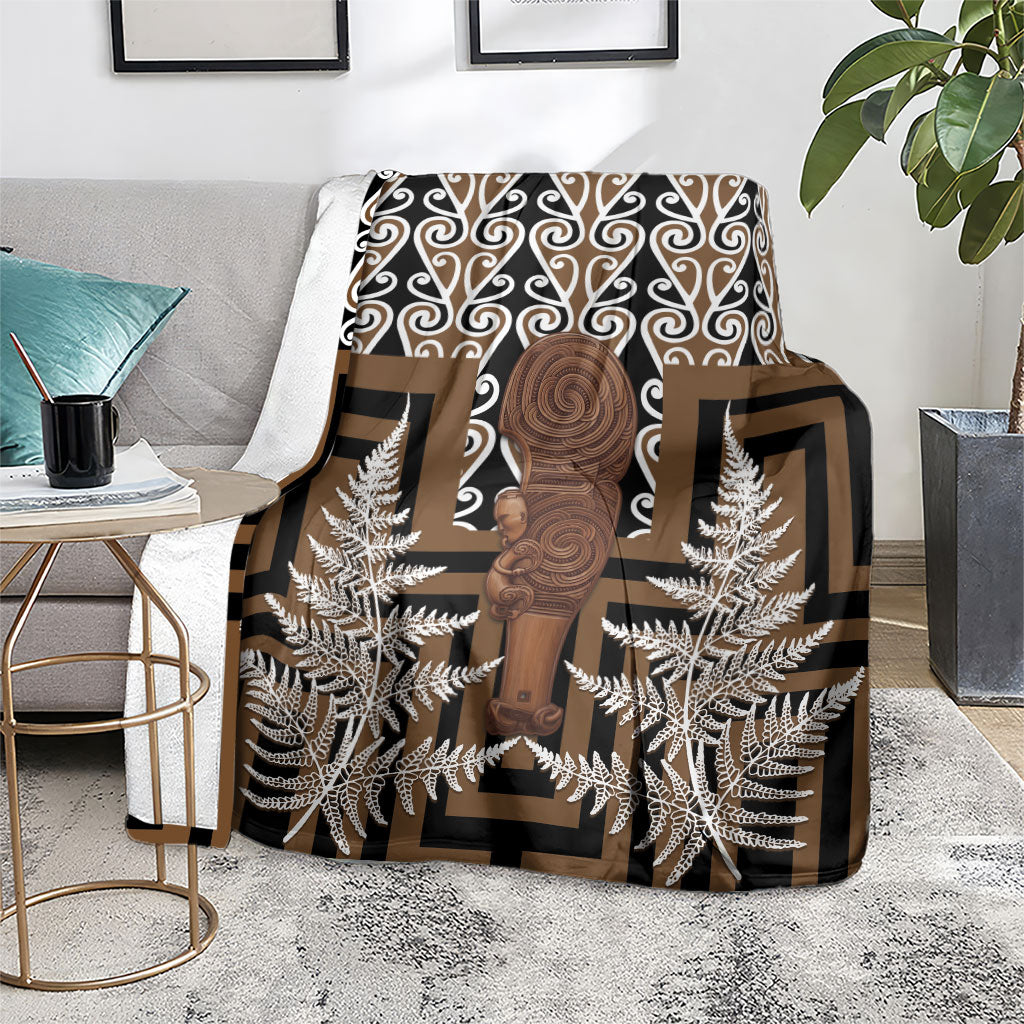 Wahaika New Zealand Blanket Maori Weapon Kowhaiwhai Fern Poutama Motifs