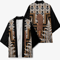 Wahaika New Zealand Kimono Maori Weapon Kowhaiwhai Fern Poutama Motifs